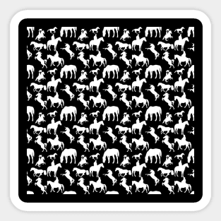 Black and White Horse Pattern Sticker